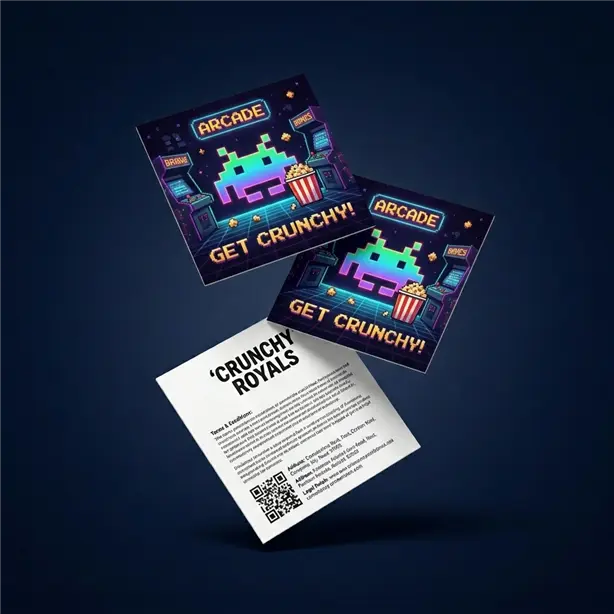 Arcade Popcorn QR Promosyon Kartı Vitrini - Promera